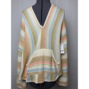 Billabong Baja Beach Women's Cotton Pullover Hoodie Olive Moss NWT Cottagecore